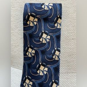 Structure Silk Tie Blue and Tan